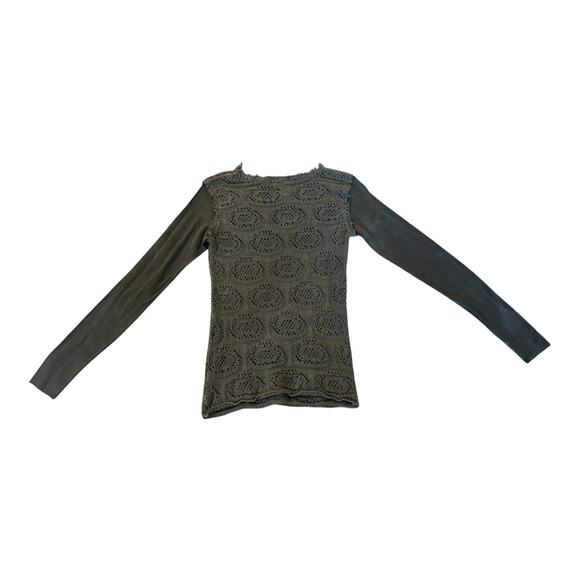 Heyne Bogut Womens Sweater Size 1 Hand Dyed Grey Long Sleeve Knit Distressed USA - Picture 2 of 10